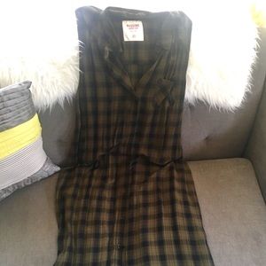 Mossimo Sleeveless High Low Plaid Dress